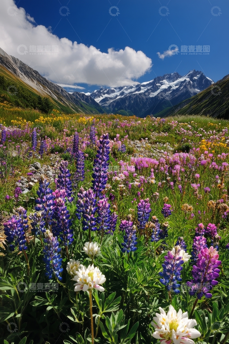 高清大图下载【趣麦麦图】山间野花盛开的美丽景色