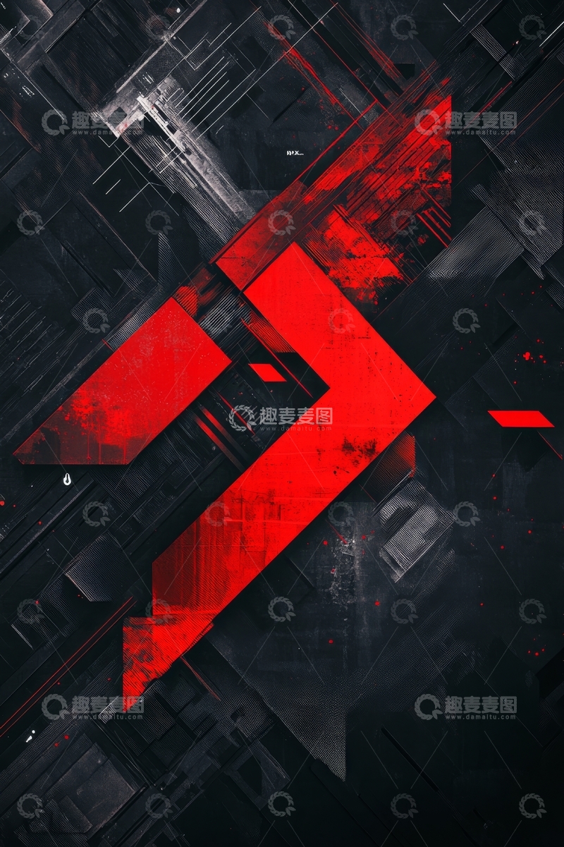 高清大图下载【趣麦麦图】红色箭头与未来城市背景