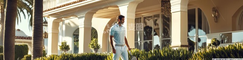 高清大图下载【趣麦麦图】男子在豪华建筑前散步