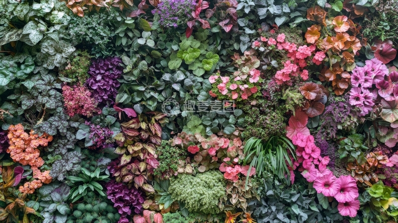 高清大图下载【趣麦麦图】多彩植物墙，生机盎然