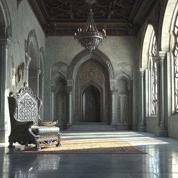 宏伟的哥特式大厅内部