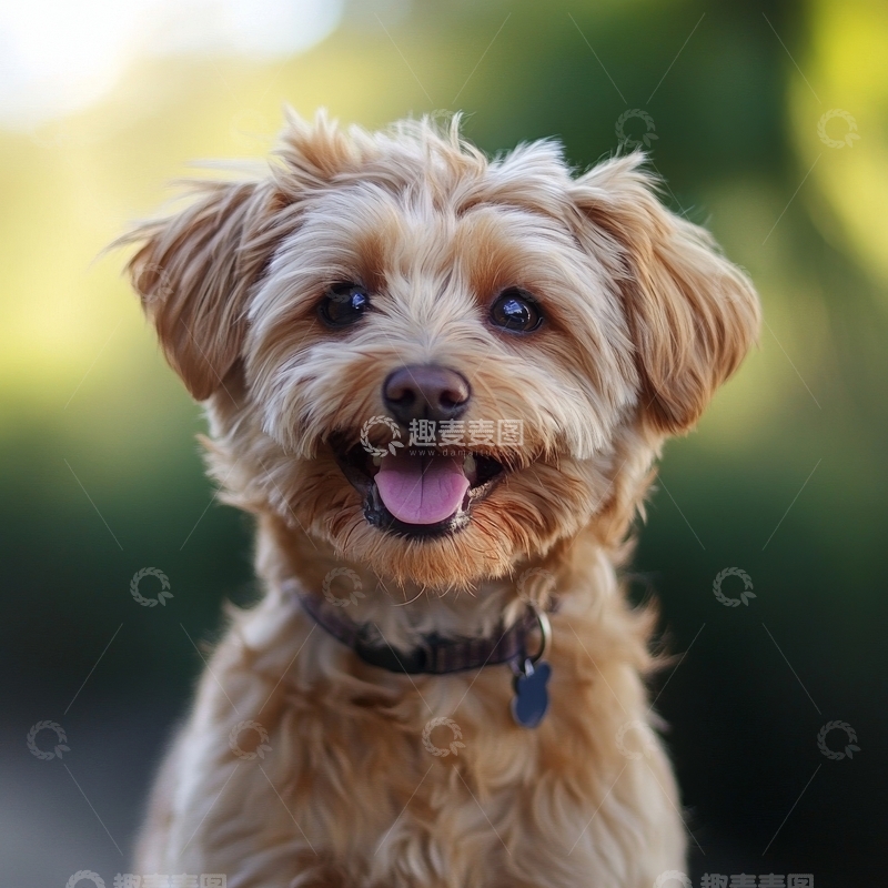 高清大图下载【趣麦麦图】可爱的棕色小狗微笑着