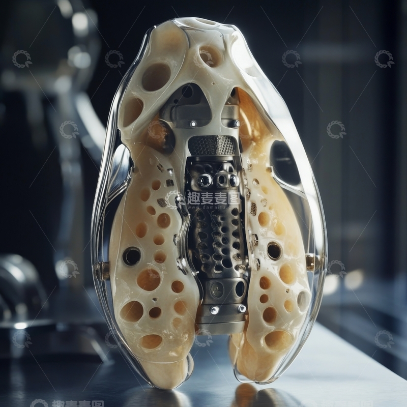 高清大图下载【趣麦麦图】机械骨骼结构的未来科技展示