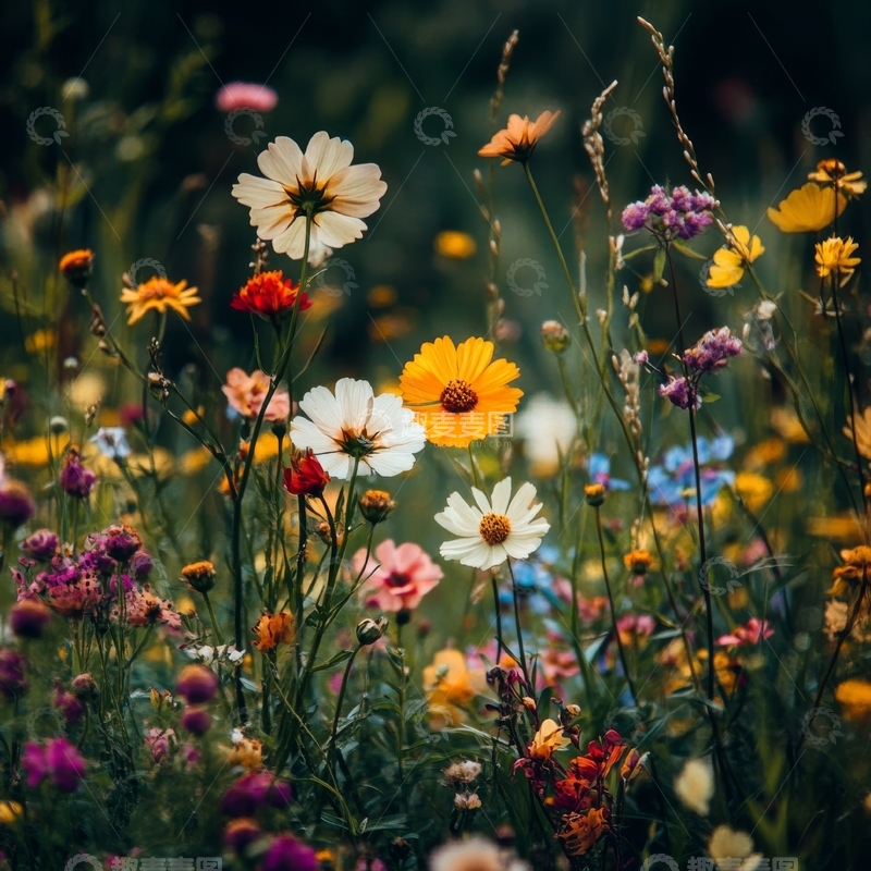 高清大图下载【趣麦麦图】五彩斑斓的野花丛