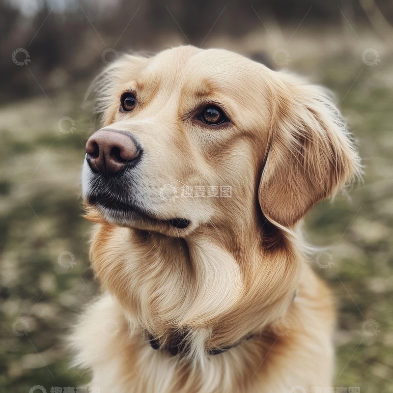 高清大图下载【趣麦麦图】金毛犬的温柔凝视