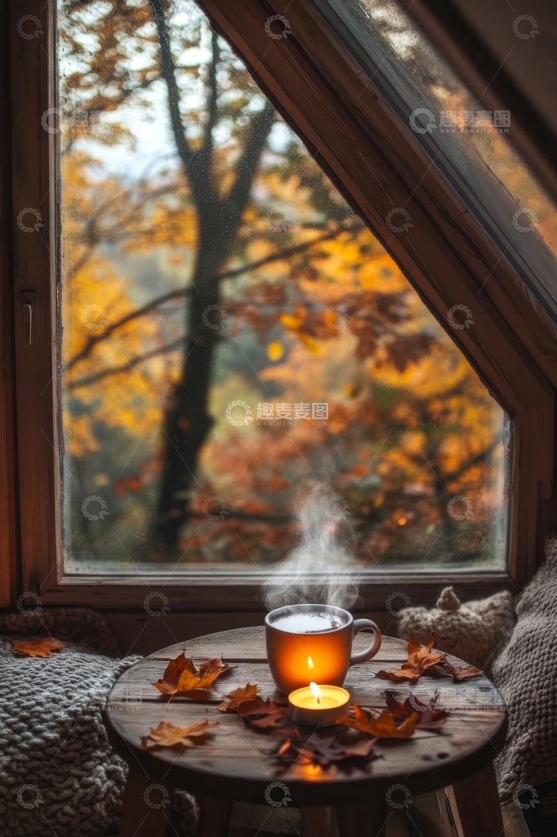 高清大图下载【趣麦麦图】秋日窗边的温暖时光