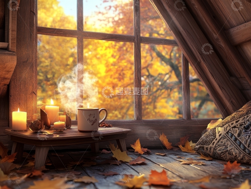 高清大图下载【趣麦麦图】秋日窗边的温馨时光