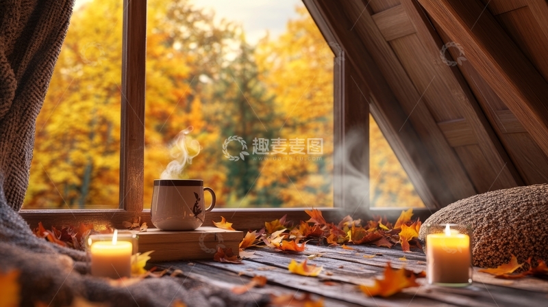秋日窗前的温馨角落
