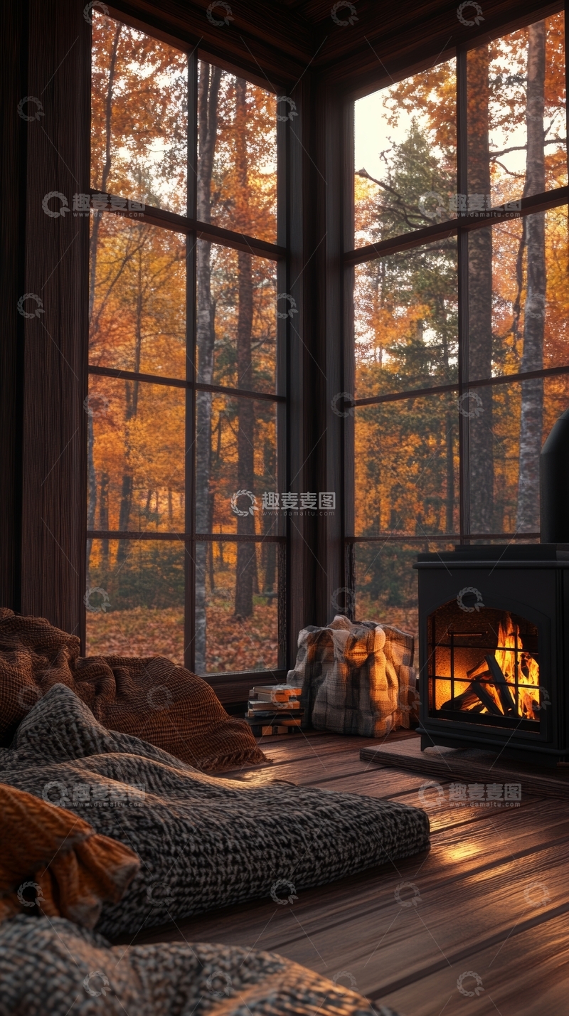 高清大图下载【趣麦麦图】秋日暖阳下的温馨客厅