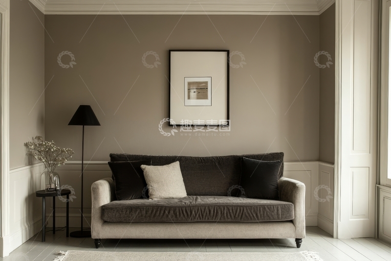 高清大图下载【趣麦麦图】简约客厅沙发与装饰画