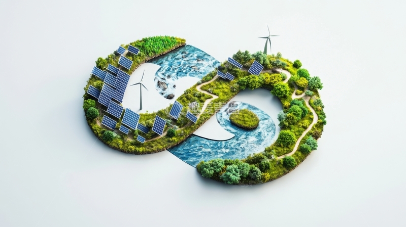 高清大图下载【趣麦麦图】可持续发展与绿色能源的无限循环
