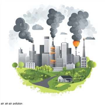 城市工业污染与自然环境对比