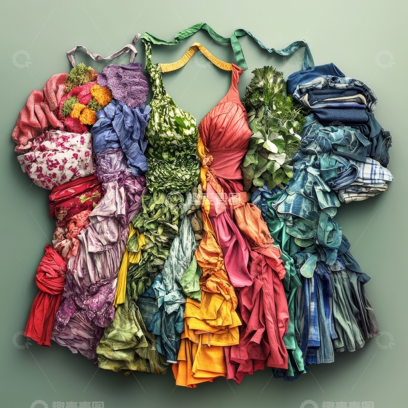 高清大图下载【趣麦麦图】色彩斑斓的布料拼接艺术