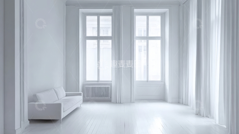 高清大图下载【趣麦麦图】明亮简约的白色室内空间