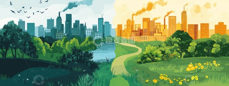 高清大图下载【趣麦麦图】城市与自然的对比景观