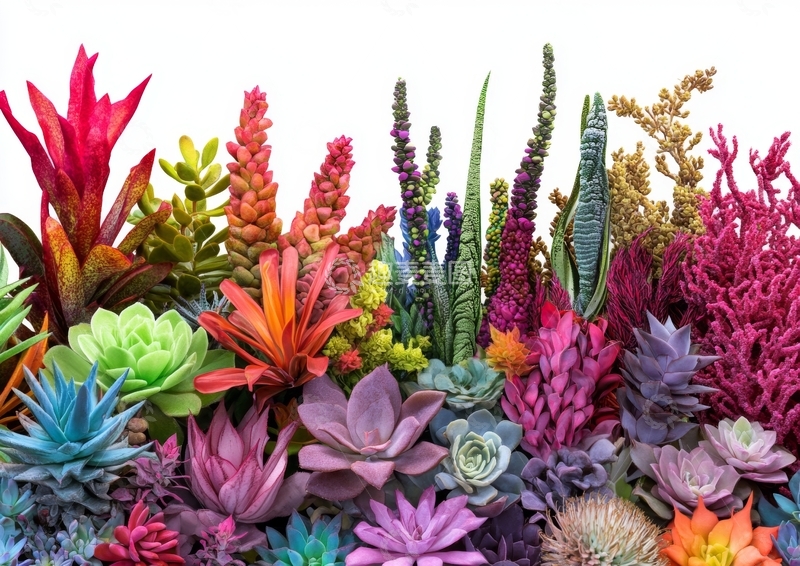 高清大图下载【趣麦麦图】多彩多肉植物与仙人掌组合