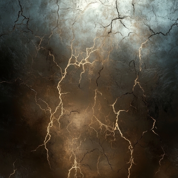 闪电照亮的裂纹天空