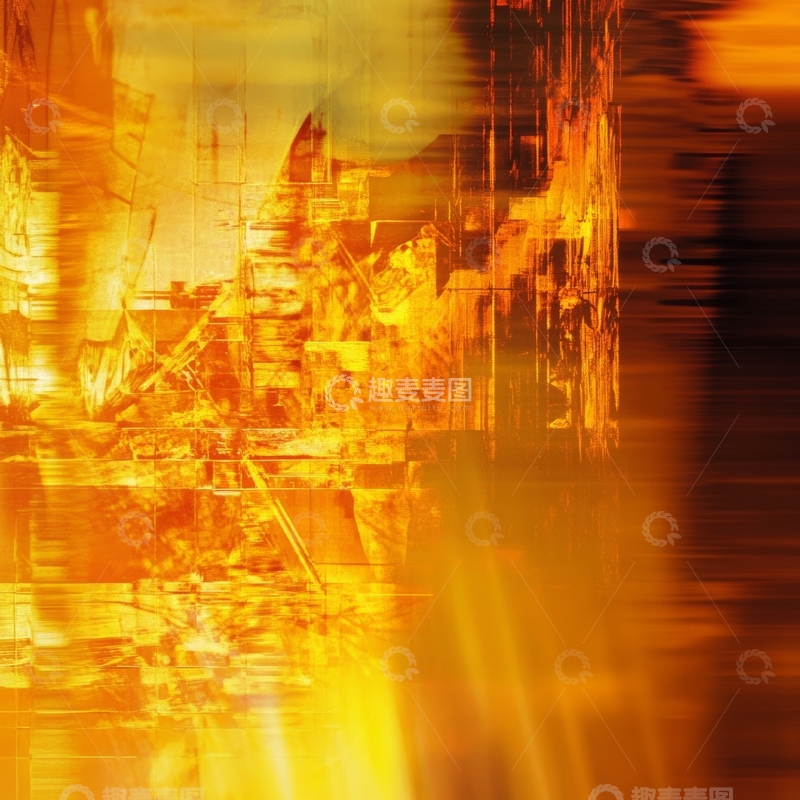 高清大图下载【趣麦麦图】橙色光影中的城市剪影