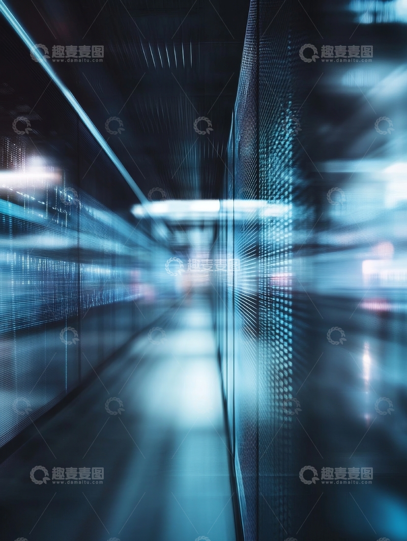 高清大图下载【趣麦麦图】未来科技走廊的光影流动