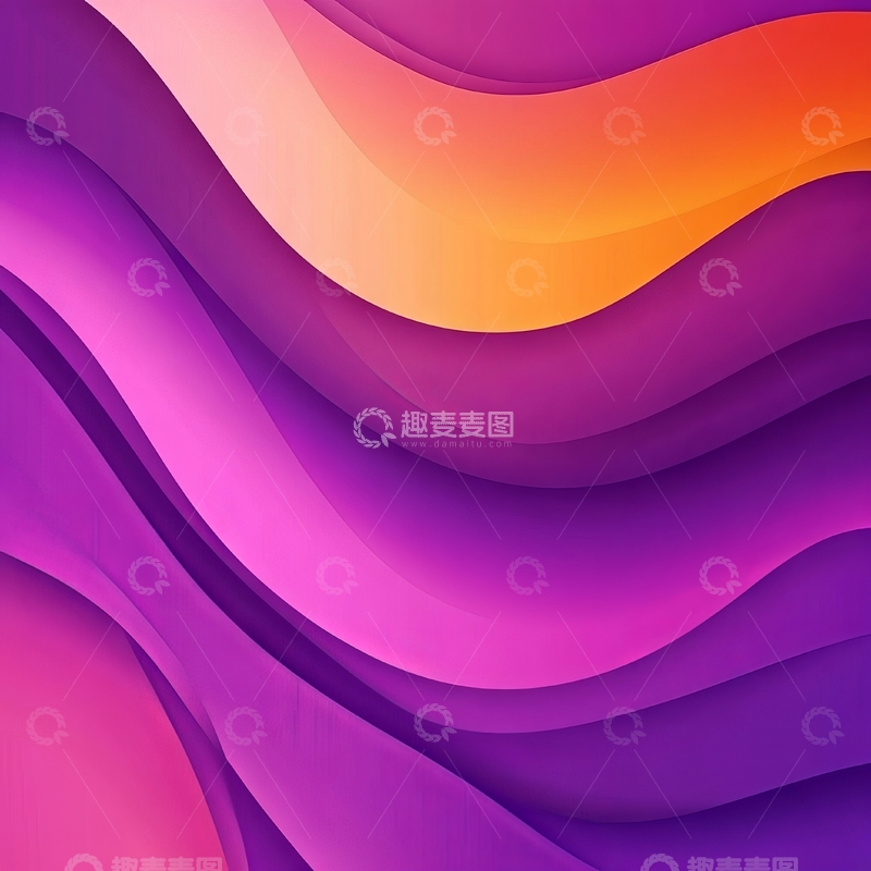 高清大图下载【趣麦麦图】紫色渐变波浪抽象背景