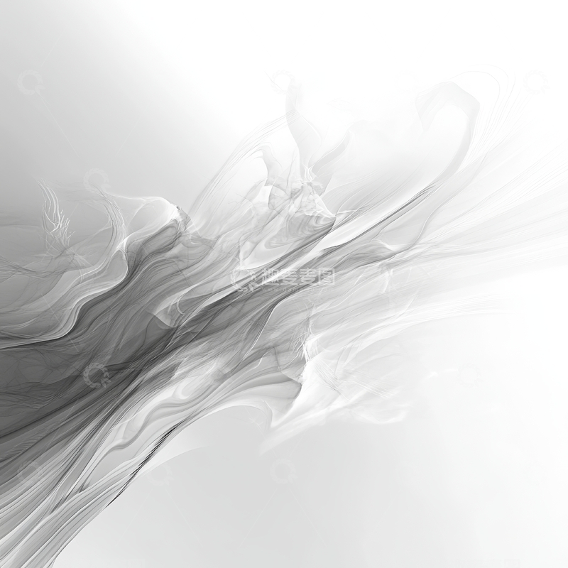 高清大图下载【趣麦麦图】黑白烟雾抽象艺术背景