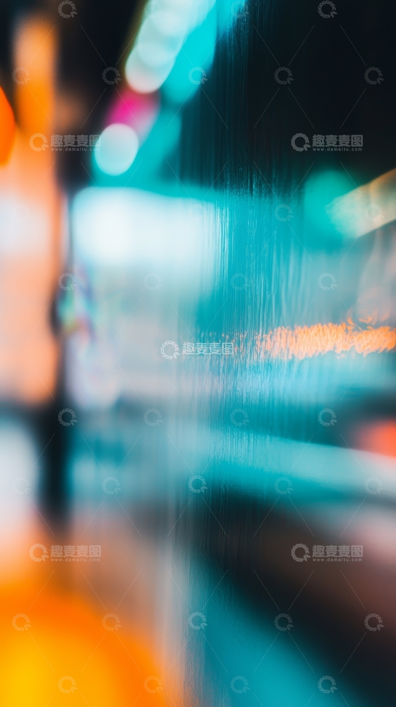 高清大图下载【趣麦麦图】夜景模糊光影与人物剪影