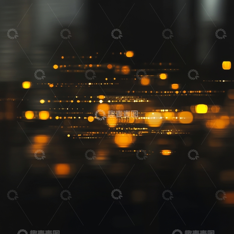 高清大图下载【趣麦麦图】-夜景灯光模糊效果