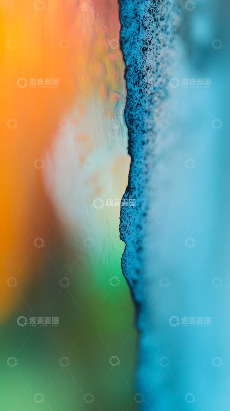 高清大图下载【趣麦麦图】泡沫边缘的色彩渐变特写