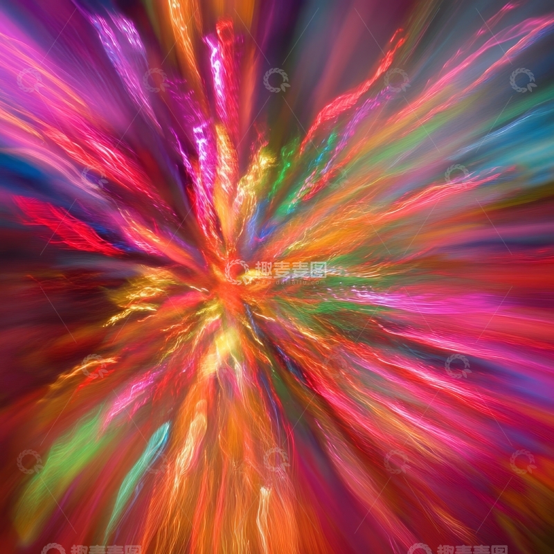 高清大图下载【趣麦麦图】色彩斑斓的抽象爆炸图案