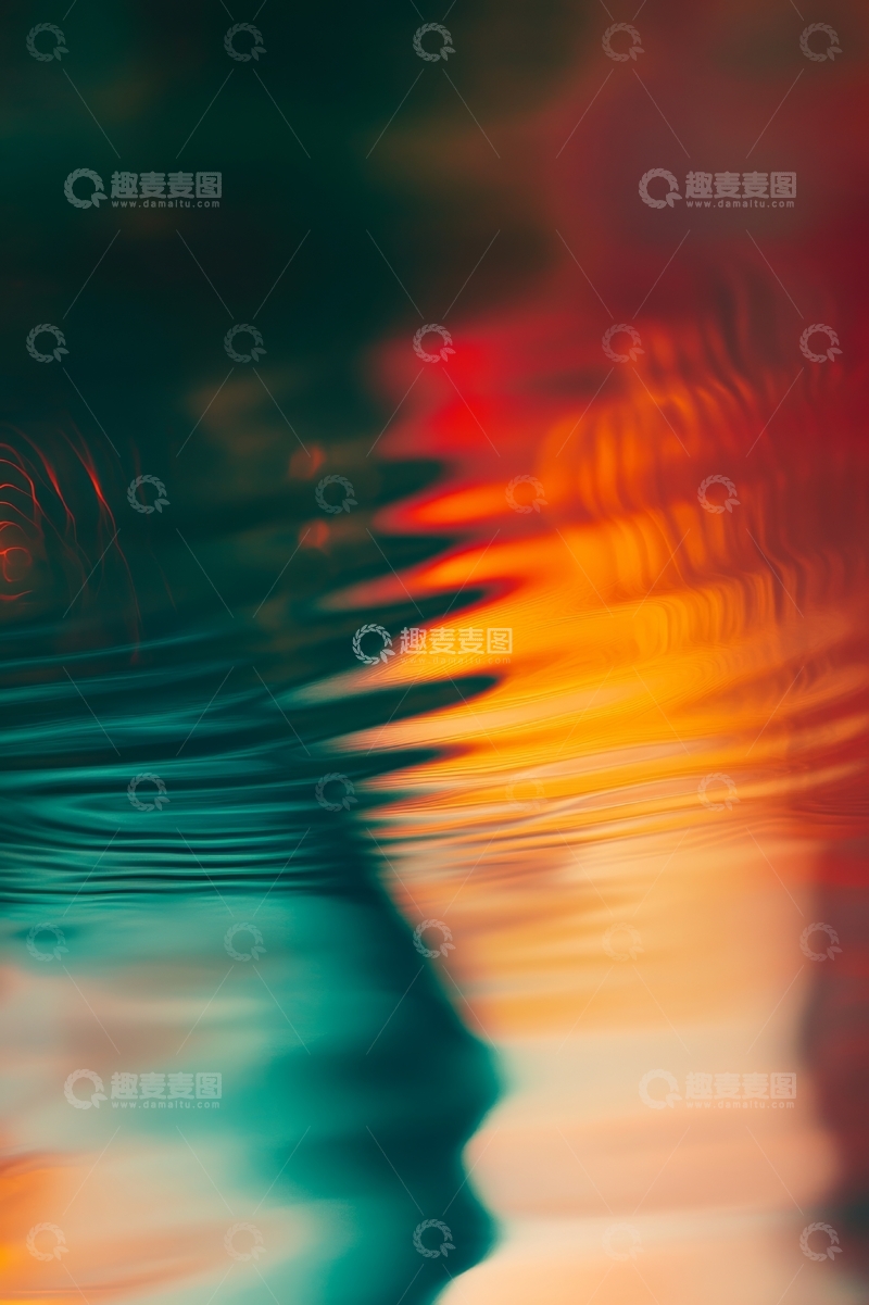 高清大图下载【趣麦麦图】水面波纹的色彩反射