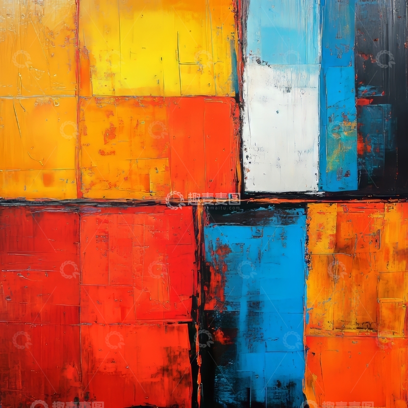 高清大图下载【趣麦麦图】色彩斑斓的抽象几何图案