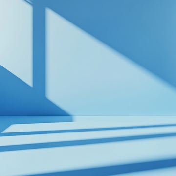 蓝色几何空间的光影效果