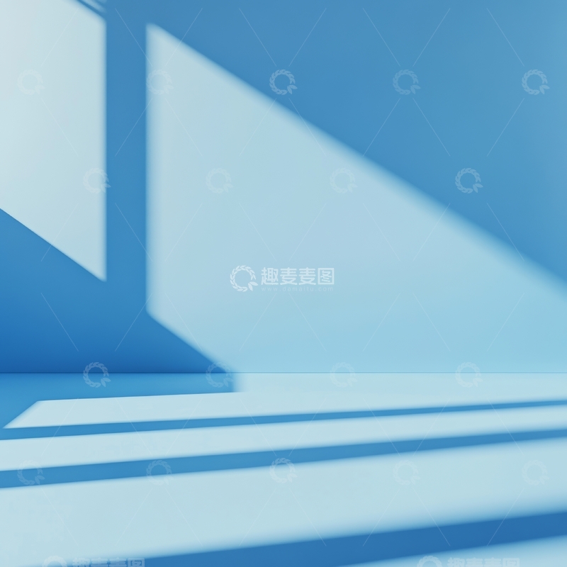 高清大图下载【趣麦麦图】蓝色几何空间的光影效果
