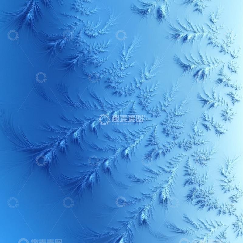 高清大图下载【趣麦麦图】蓝色抽象分形图案