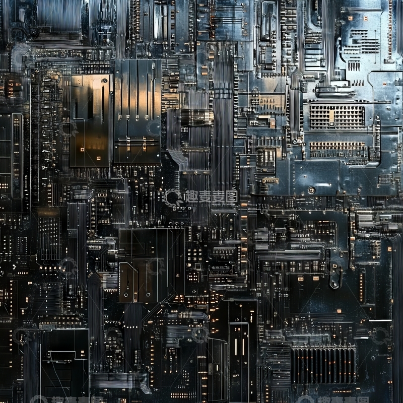 高清大图下载【趣麦麦图】复杂电路板的微观结构