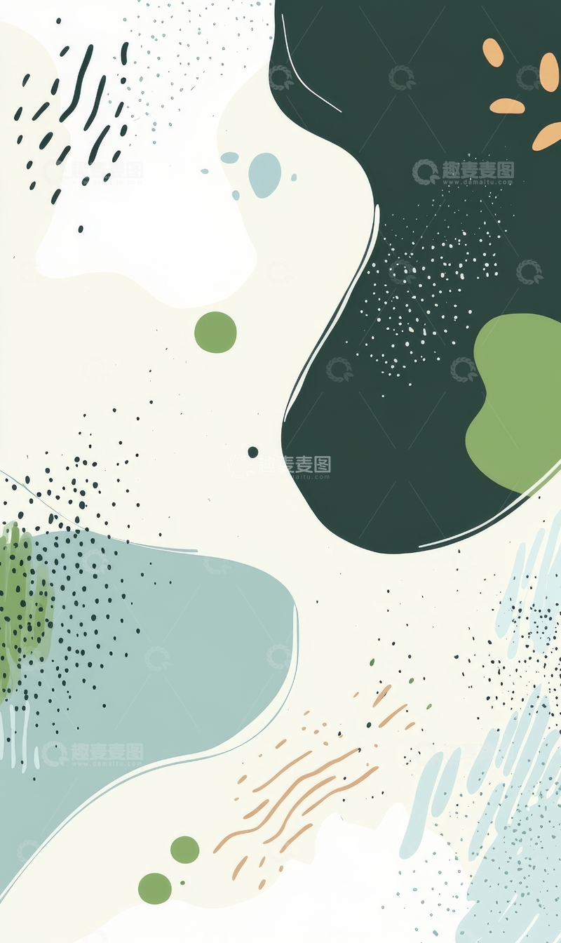 高清大图下载【趣麦麦图】抽象色块与点线组合的艺术图案