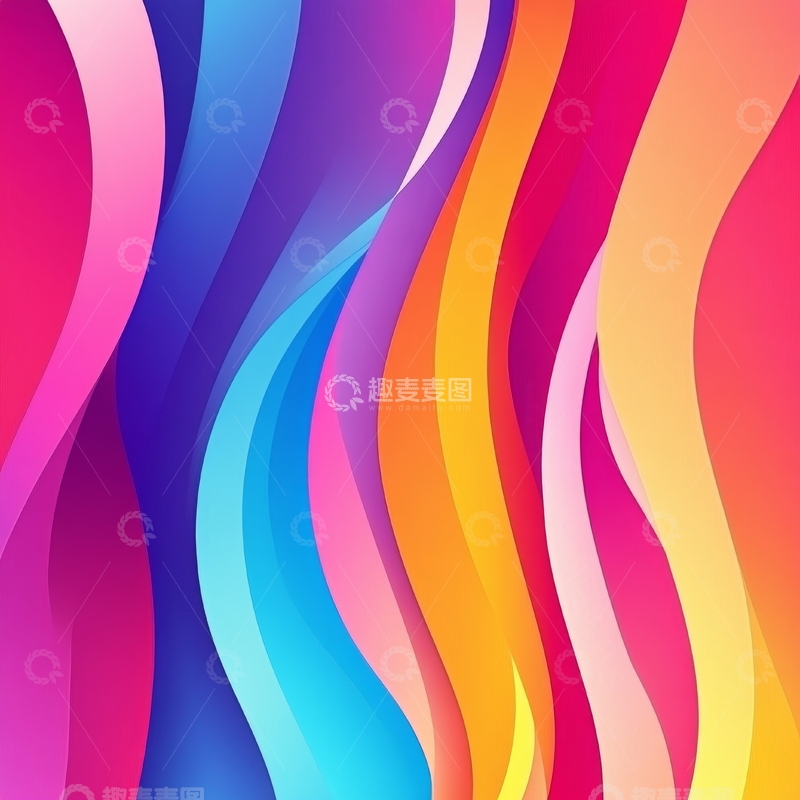 高清大图下载【趣麦麦图】多彩波浪抽象背景