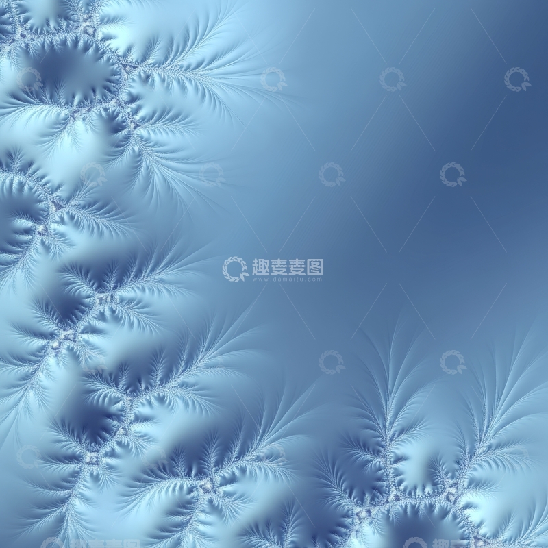 高清大图下载【趣麦麦图】蓝色渐变背景上的抽象分形图案