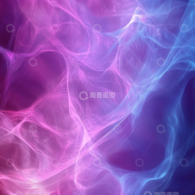 高清大图下载【趣麦麦图】紫色与蓝色交织的抽象烟雾