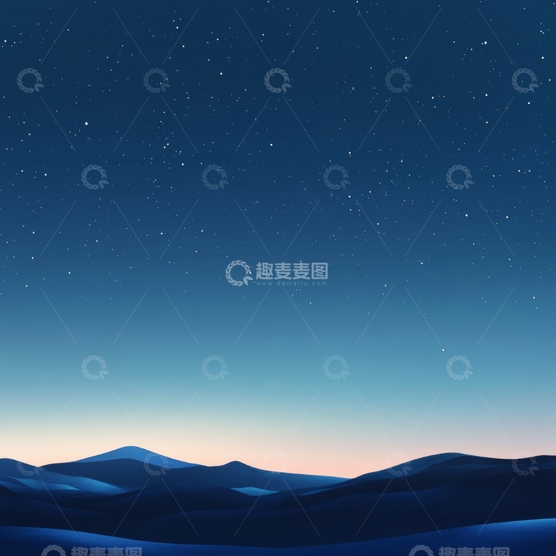 高清大图下载【趣麦麦图】星空下的沙漠夜景