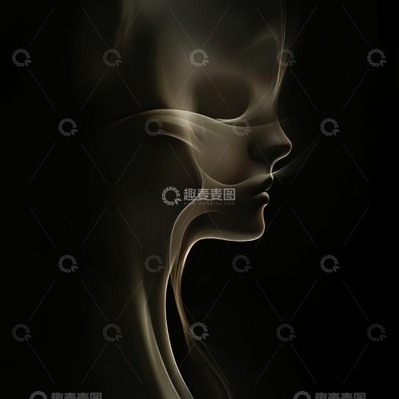 高清大图下载【趣麦麦图】烟雾构成的侧脸轮廓