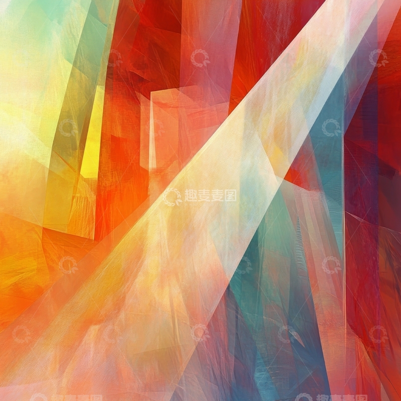 高清大图下载【趣麦麦图】多彩抽象几何图案背景