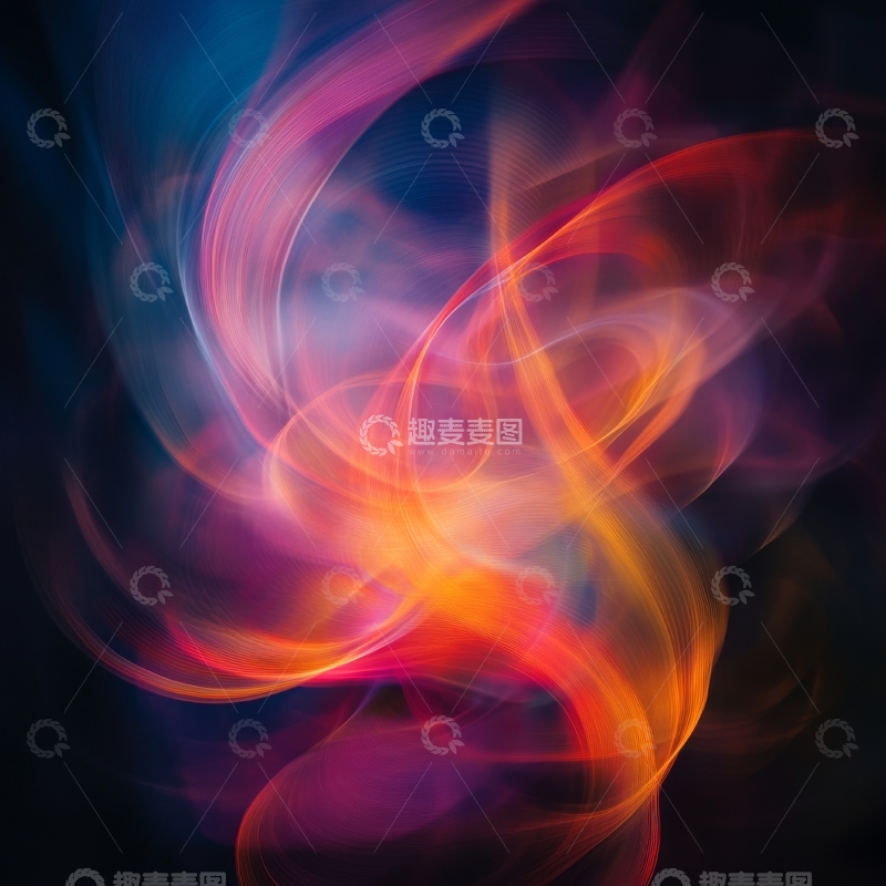 高清大图下载【趣麦麦图】色彩斑斓的抽象烟雾图案