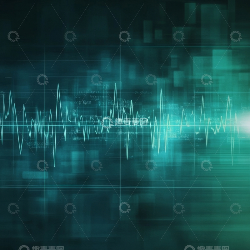 高清大图下载【趣麦麦图】科技背景下的波动曲线图