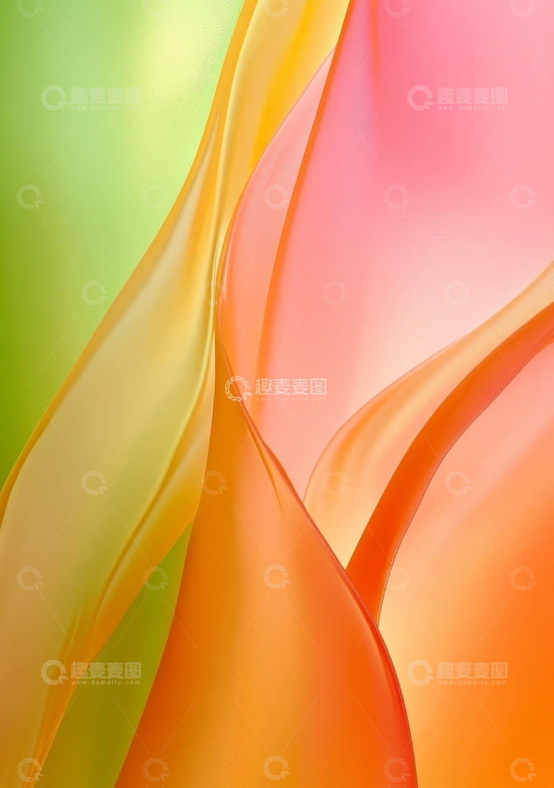 高清大图下载【趣麦麦图】色彩斑斓的抽象丝带