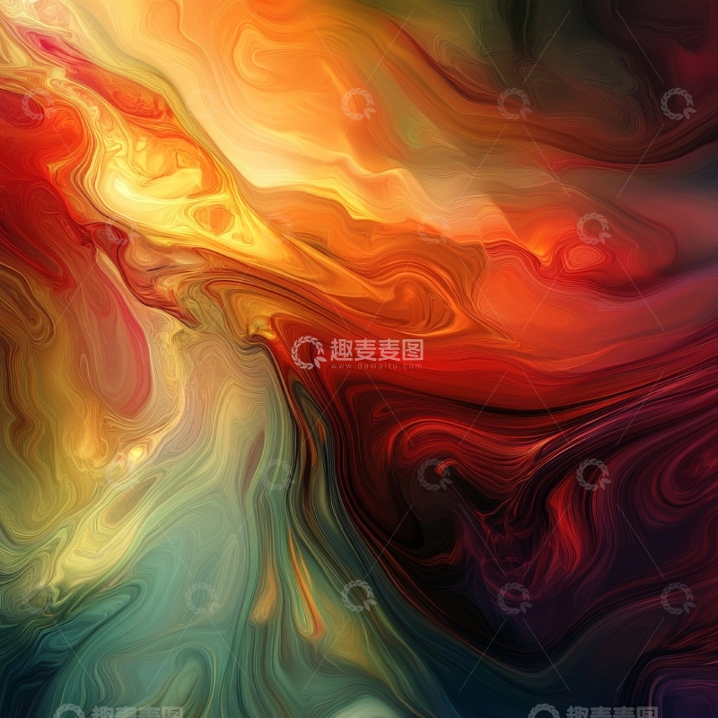 高清大图下载【趣麦麦图】色彩斑斓的抽象流动艺术
