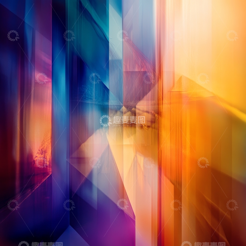 高清大图下载【趣麦麦图】色彩斑斓的抽象几何背景