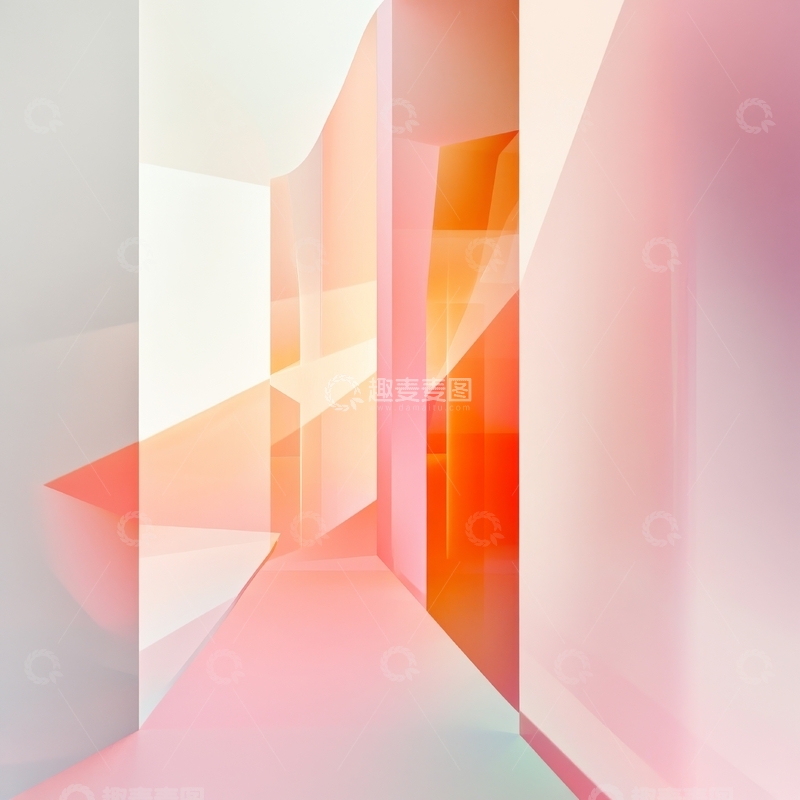 高清大图下载【趣麦麦图】柔和色彩的几何空间
