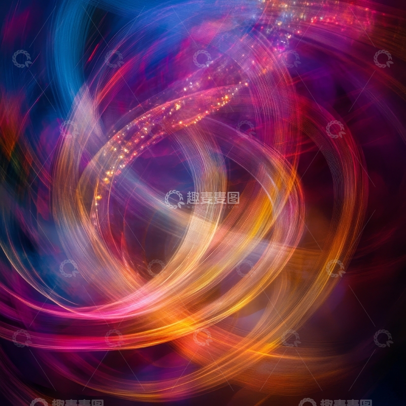 高清大图下载【趣麦麦图】炫彩螺旋光效艺术图
