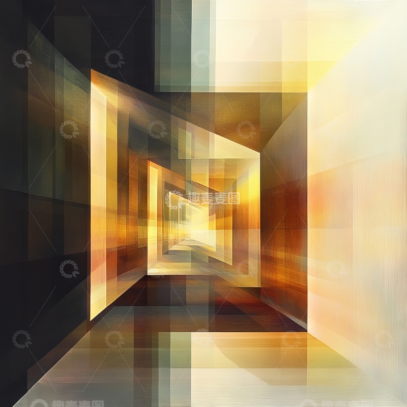 高清大图下载【趣麦麦图】光影交错的抽象空间